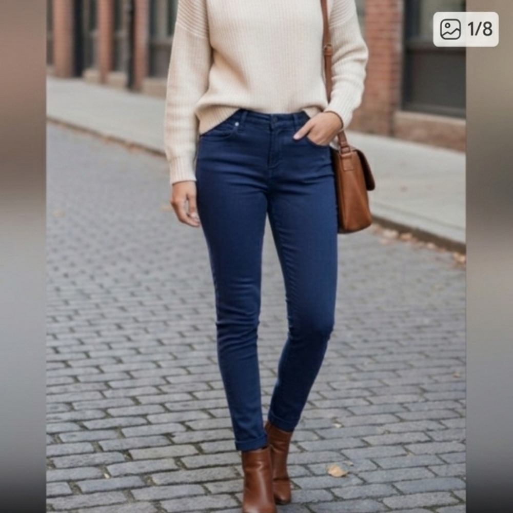Cosmic Blue Love |‎ Navy Blue Cuffed Skinny Chino Pants | Size 30 Stitch fix